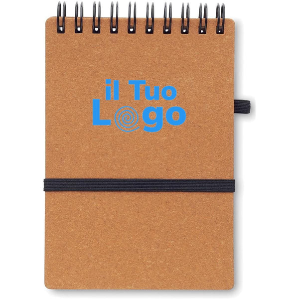 Notebook riciclato con penna - personalizzabile con logo