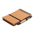 Notebook riciclato con penna Marrone - personalizzabile con logo