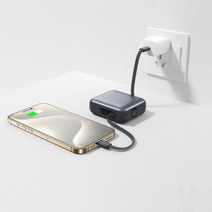 Nova Powerbank 22,5 W Power Delivery con cavi integrati 10.000 mAh Grigio scuro - personalizzabile con logo