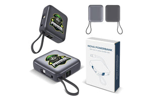 Nova Powerbank 22,5 W Power Delivery con cavi integrati 10.000 mAh Grigio scuro - personalizzabile con logo