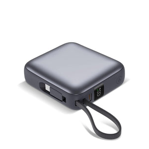 Nova Powerbank 22,5 W Power Delivery con cavi integrati 10.000 mAh Grigio scuro - personalizzabile con logo