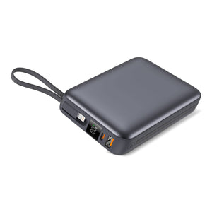 Nova Powerbank 22,5 W Power Delivery con cavi integrati 20000 mAh Grigio scuro - personalizzabile con logo