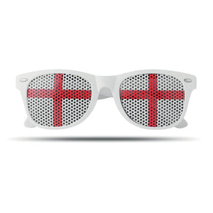 Occhiali da sole con bandiere bianco - personalizzabile con logo