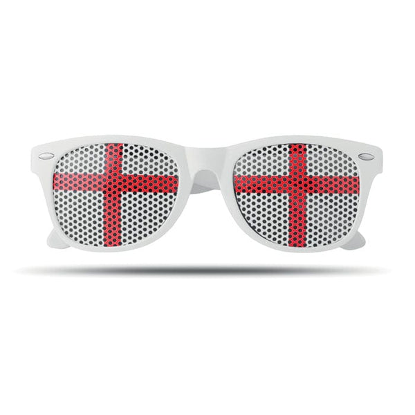 Occhiali da sole con bandiere bianco - personalizzabile con logo