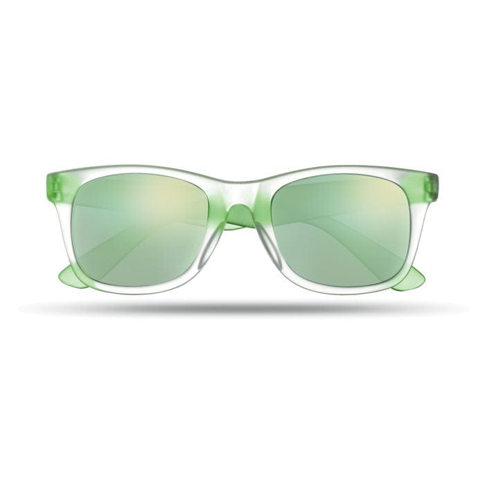Occhiali da sole con lenti a specchio verde - personalizzabile con logo