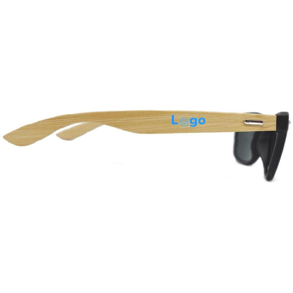 Occhiali da sole in bamboo lenti a specchio colorate - personalizzabile con logo