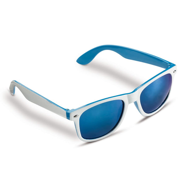 Occhiali da sole Jeffry 400UV Bianco / blu - personalizzabile con logo