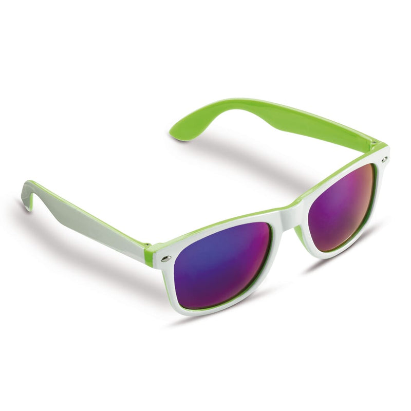 Occhiali da sole Jeffry 400UV Bianco/ verde calce - personalizzabile con logo