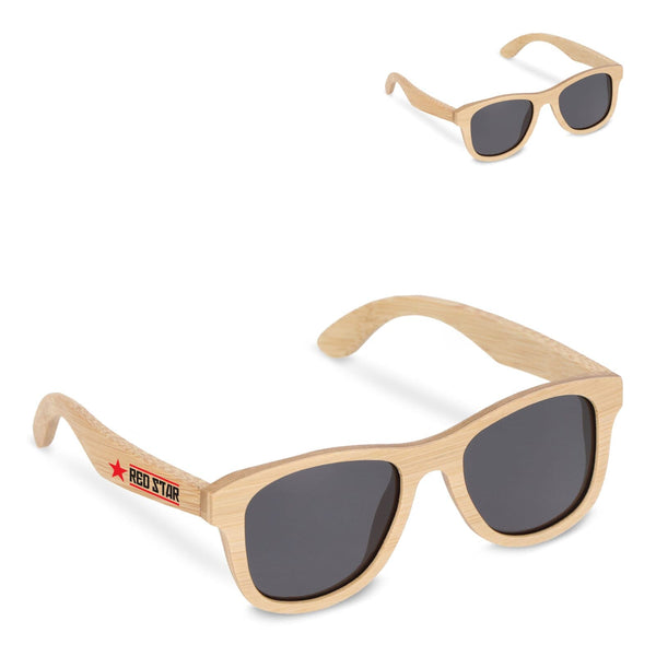Occhiali da sole Justin in bambù UV400 natural - personalizzabile con logo