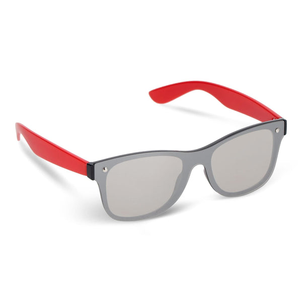 Occhiali da sole Justin R-PC con lenti a specchio UV400 Rosso - personalizzabile con logo