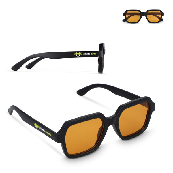 Occhiali da sole Lars UV400 Nero / Arancione - personalizzabile con logo