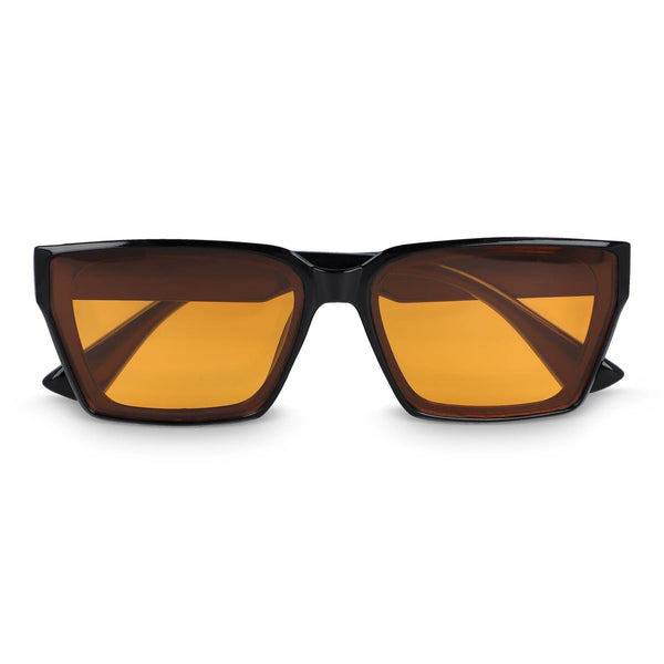 Occhiali da sole Mila UV400 Nero / Arancione - personalizzabile con logo