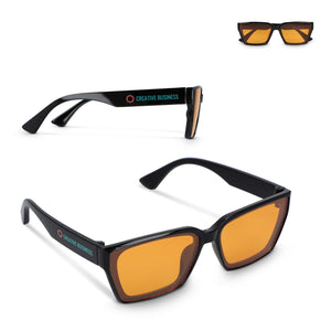 Occhiali da sole Mila UV400 Nero / Arancione - personalizzabile con logo