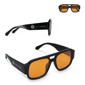 Occhiali da sole Noor UV400 Nero / Arancione - personalizzabile con logo