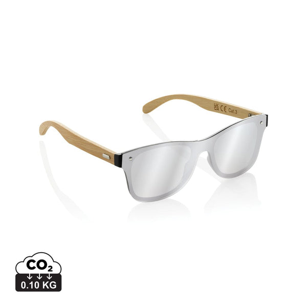 Occhiali da sole Prism con montatu in rPlastica RCS marrone - personalizzabile con logo