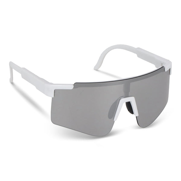 Occhiali da sole sportivi Tom R-PC con lenti a specchio UV400 Bianco - personalizzabile con logo