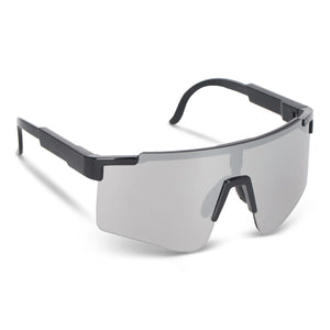 Occhiali da sole sportivi Tom R-PC con lenti a specchio UV400 Nero - personalizzabile con logo