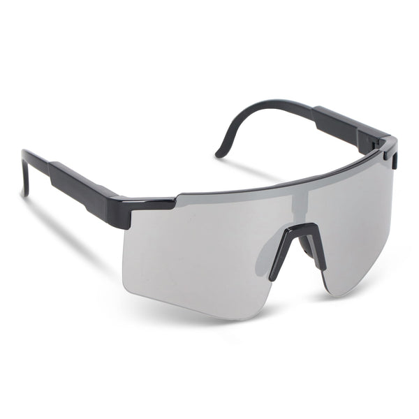 Occhiali da sole sportivi Tom R-PC con lenti a specchio UV400 Nero - personalizzabile con logo