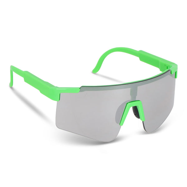Occhiali da sole sportivi Tom R-PC con lenti a specchio UV400 Verde - personalizzabile con logo