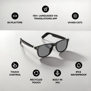 Occhiali Miro con tecnologia AI e funzione di traduzione nero - personalizzabile con logo