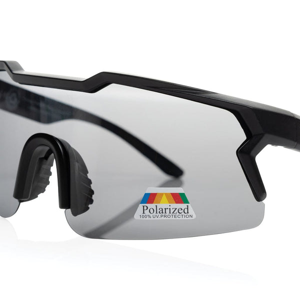 Occhiali sportivi polarizzati SproShield in rPlastica RCS nero - personalizzabile con logo