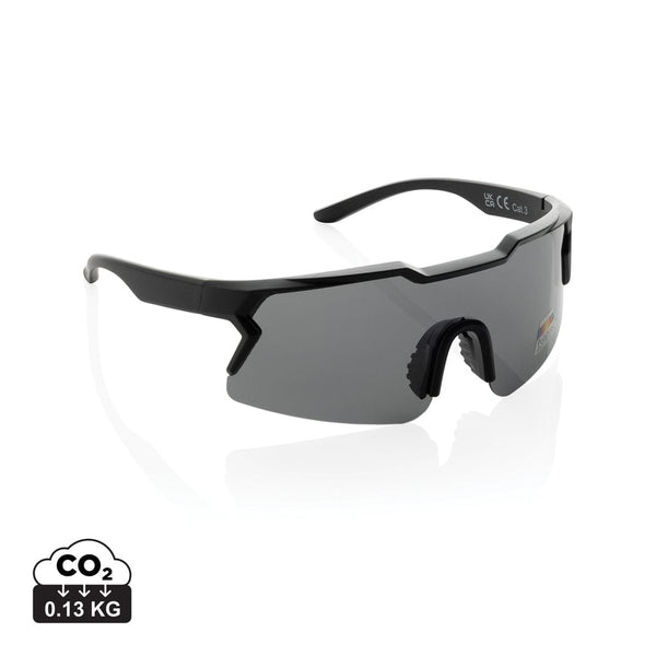 Occhiali sportivi polarizzati SproShield in rPlastica RCS nero - personalizzabile con logo