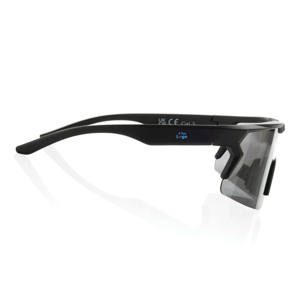 Occhiali sportivi polarizzati SproShield in rPlastica RCS nero - personalizzabile con logo