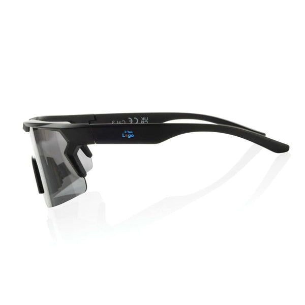 Occhiali sportivi polarizzati SproShield in rPlastica RCS nero - personalizzabile con logo