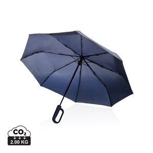 Ombrello 21" con moschettone Yara in rPET AWARE™ blu navy - personalizzabile con logo