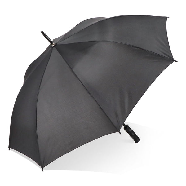 Ombrello a bastone Bosco 190T Poliestere 23" Apertura automatica Nero - personalizzabile con logo
