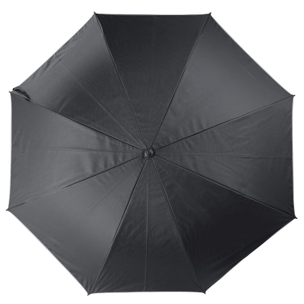 Ombrello a doppia calotta Deluxe da 25 nero & grigio - personalizzabile con logo