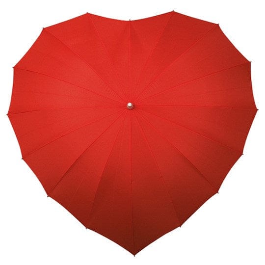Ombrello a forma di cuore Falcone®, antivento rosso - personalizzabile con logo