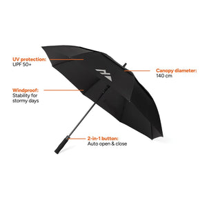 Ombrello antivento 27" Nordic Drift Trail 27" rPET UPF 50+ nero - personalizzabile con logo