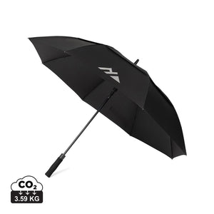 Ombrello antivento 27" Nordic Drift Trail 27" rPET UPF 50+ nero - personalizzabile con logo