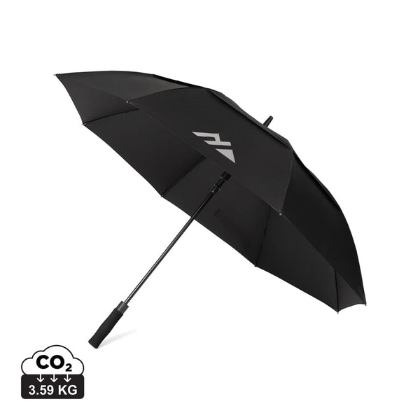 Ombrello antivento 27" Nordic Drift Trail 27" rPET UPF 50+ nero - personalizzabile con logo