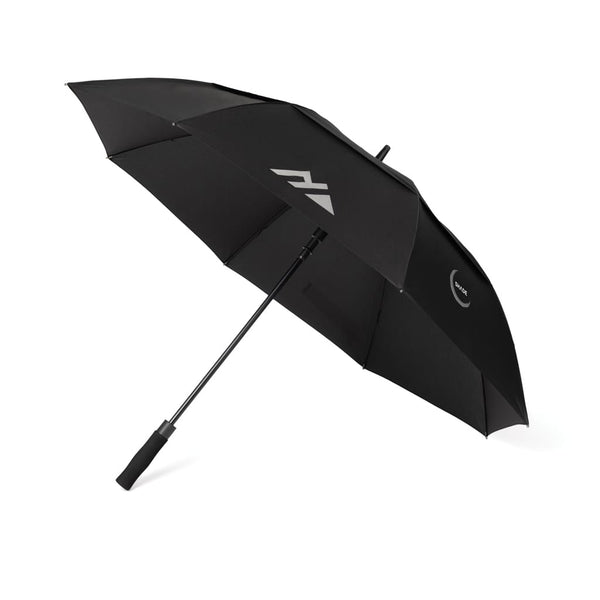 Ombrello antivento 27" Nordic Drift Trail 27" rPET UPF 50+ nero - personalizzabile con logo