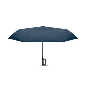 Ombrello antivento da 21" RPET e moschettone Blu - personalizzabile con logo