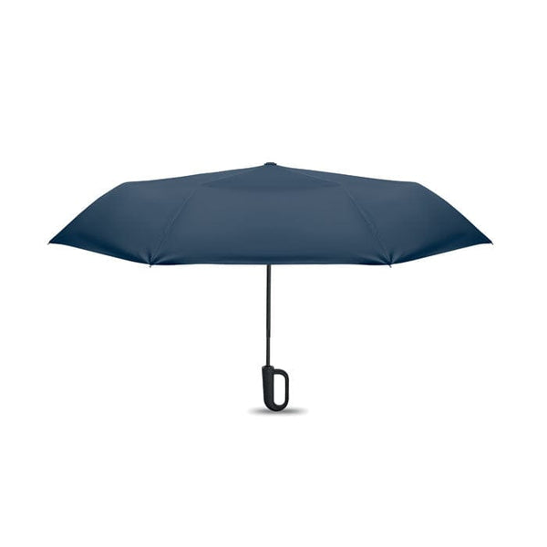Ombrello antivento da 21" RPET e moschettone Blu - personalizzabile con logo