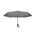 Ombrello antivento da 21" RPET e moschettone Grigio - personalizzabile con logo