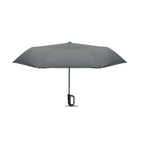 Ombrello antivento da 21" RPET e moschettone Grigio - personalizzabile con logo