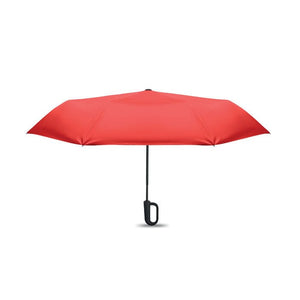 Ombrello antivento da 21" RPET e moschettone Rosso - personalizzabile con logo