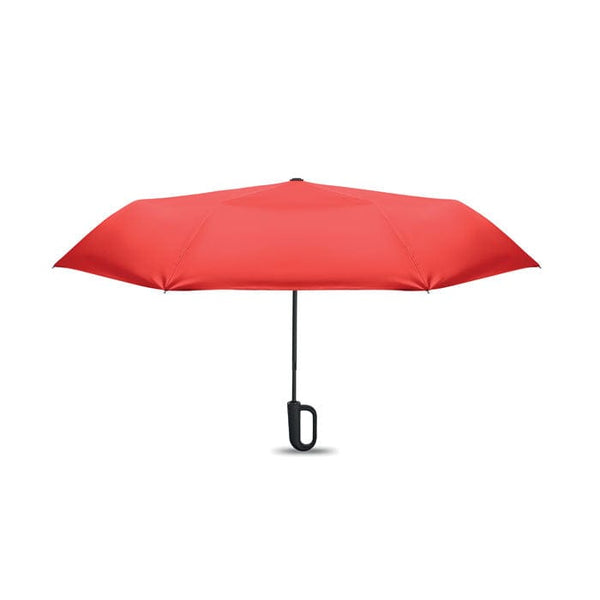 Ombrello antivento da 21" RPET e moschettone Rosso - personalizzabile con logo