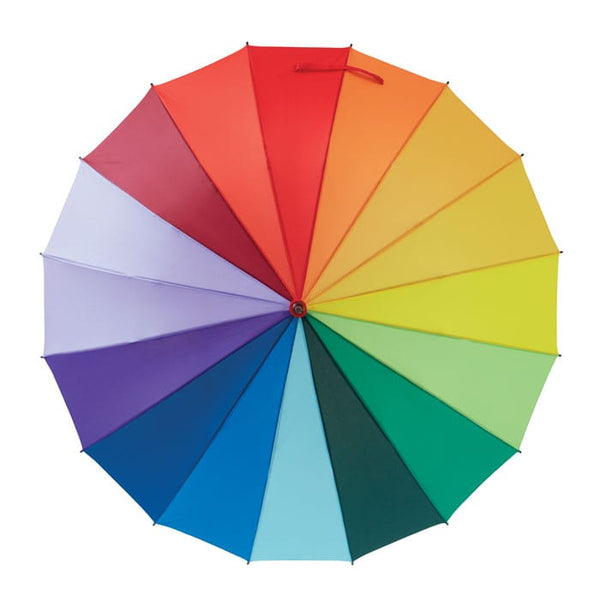 Ombrello arcobaleno 27 pollici Multicolore - personalizzabile con logo