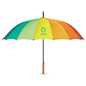 Ombrello arcobaleno 27 pollici Multicolore - personalizzabile con logo