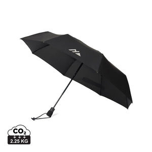 Ombrello automatico 23" Nordic Drift Trail rPET UPF 50+ nero - personalizzabile con logo