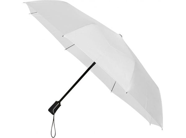 Ombrello automatico pieghevole on / off Bianco - personalizzabile con logo