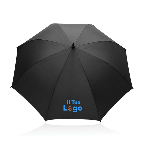 Ombrello automatico Tony 30" manico acacia rPET Aware™ - personalizzabile con logo