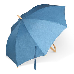 Ombrello bastoncino 23” R-PET ad apertura automatica blu navy - personalizzabile con logo