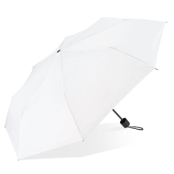 Ombrello Congo 190T Pongee 21" pieghevole Bianco - personalizzabile con logo