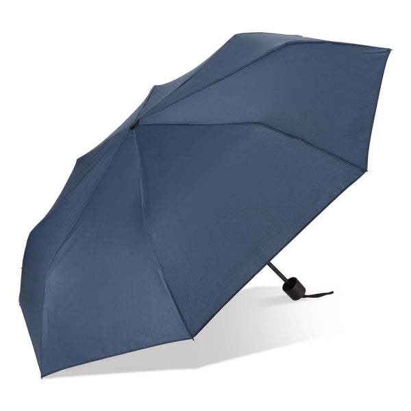 Ombrello Congo 190T Pongee 21" pieghevole blu navy - personalizzabile con logo